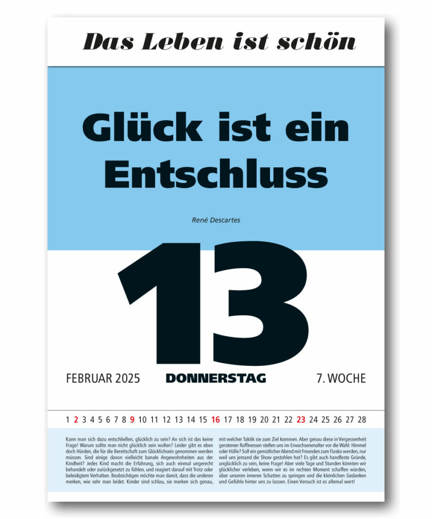 Tageskalender mit Leitspruch Leitspruch auf Kalendern Infos & Ideen